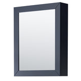 Daria 72 Inch Double Bathroom Vanity in Dark Blue No Countertop No Sink Matte Black Trim Medicine Cabinets