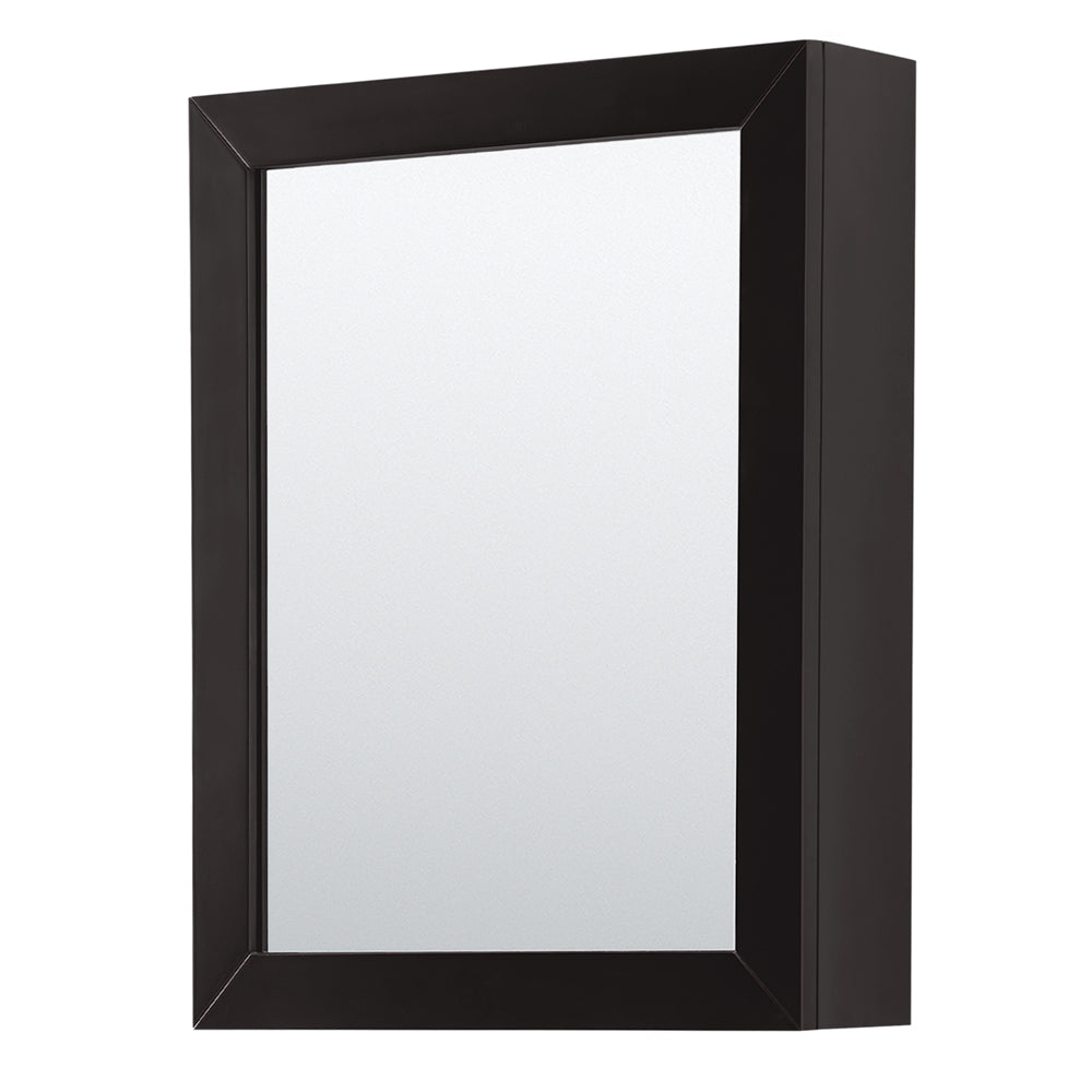 Daria 30 Inch Single Bathroom Vanity in Dark Espresso No Countertop No Sink Matte Black Trim Medicine Cabinet