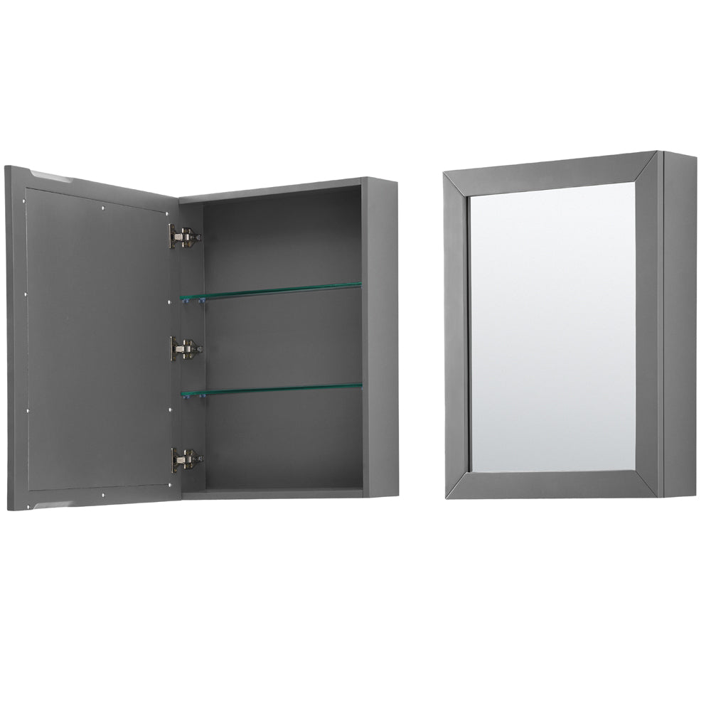 Daria 48 Inch Single Bathroom Vanity in Dark Gray White Cultured Marble Countertop Undermount Square Sink Matte Black Trim Medicine Cabinet