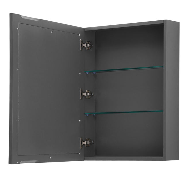 Daria 80 Inch Double Bathroom Vanity in Dark Gray Carrara Cultured Marble Countertop Undermount Square Sinks Medicine Cabinets