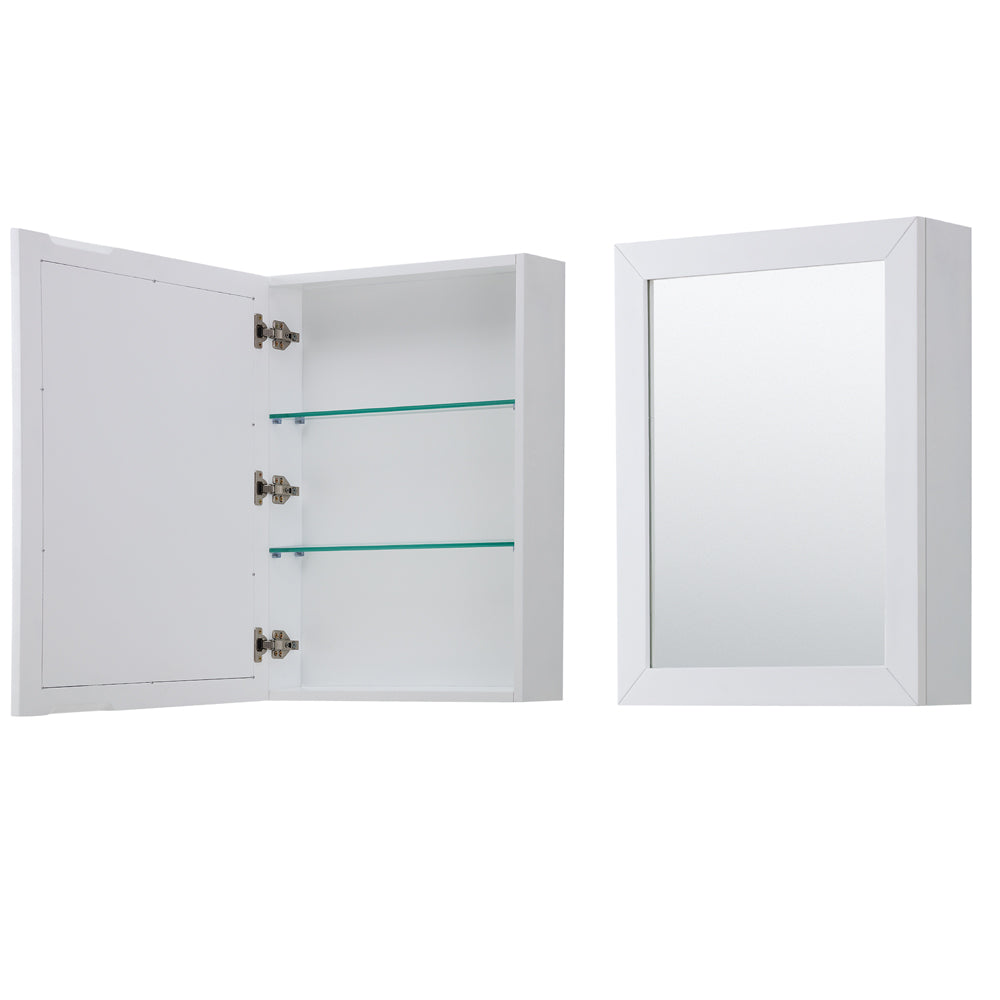 Daria 80 Inch Double Bathroom Vanity in White White Carrara Marble Countertop Undermount Square Sinks and Medicine Cabinets