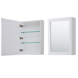Daria 36 Inch Single Bathroom Vanity in White White Carrara Marble Countertop Undermount Square Sink Medicine Cabinet Brushed Gold Trim