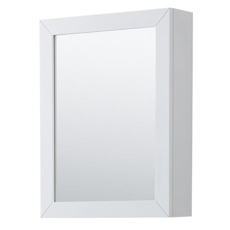 Daria 30 Inch Single Bathroom Vanity in White No Countertop No Sink Medicine Cabinet Brushed Gold Trim