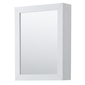 Daria 36 Inch Single Bathroom Vanity in White White Carrara Marble Countertop Undermount Square Sink and Medicine Cabinet