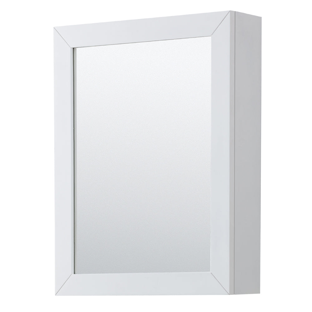 Daria 48 Inch Single Bathroom Vanity in White White Carrara Marble Countertop Undermount Square Sink and Medicine Cabinet