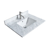 Miranda 30 Inch Single Bathroom Vanity in Dark Gray White Carrara Marble Countertop Undermount Square Sink Matte Black Trim