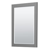 Miranda 30 Inch Single Bathroom Vanity in Dark Gray No Countertop No Sink Brushed Nickel Trim 24 Inch Mirror