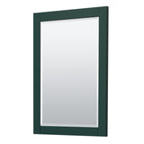 Miranda 30 Inch Single Bathroom Vanity in Green No Countertop No Sink Brushed Gold Trim 24 Inch Mirror