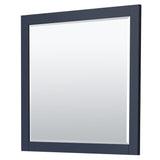Miranda 42 Inch Single Bathroom Vanity in Dark Blue No Countertop No Sink Matte Black Trim 34 Inch Mirror