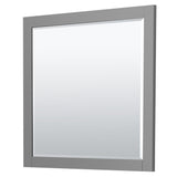 Miranda 36 Inch Single Bathroom Vanity in Dark Gray Carrara Cultured Marble Countertop Undermount Square Sink Matte Black Trim 34 Inch Mirror