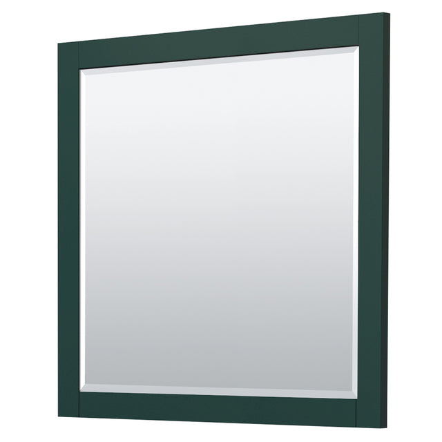 Miranda 36 Inch Single Bathroom Vanity in Green White Carrara Marble Countertop Undermount Square Sink Brushed Nickel Trim 34 Inch Mirror