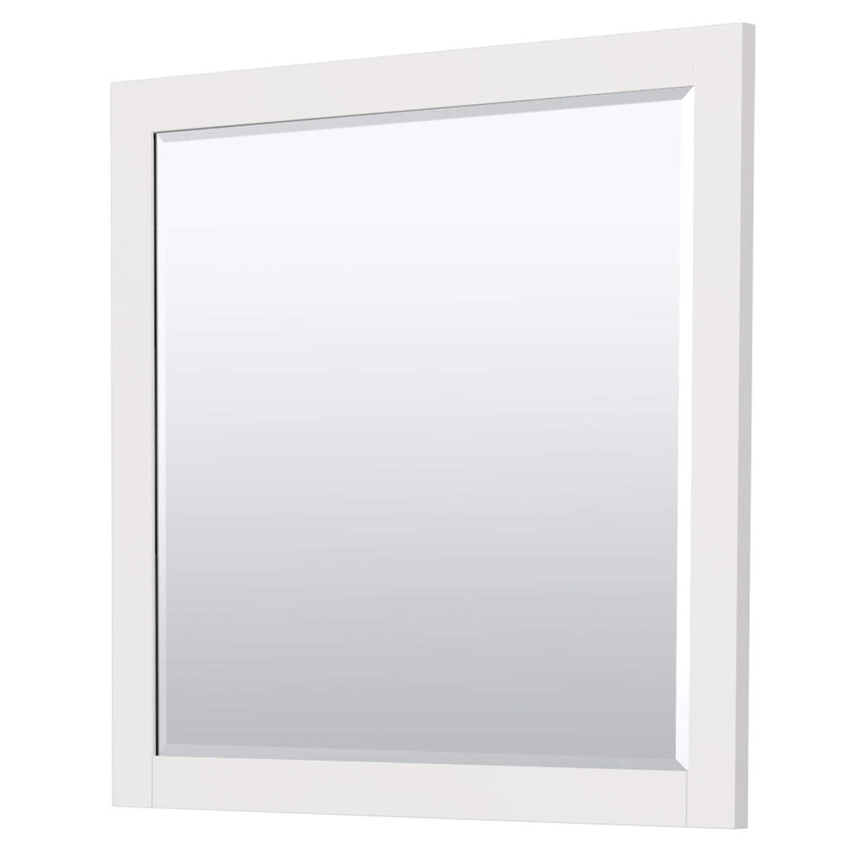 Miranda 42 Inch Single Bathroom Vanity in White White Cultured Marble Countertop Undermount Square Sink Brushed Nickel Trim 34 Inch Mirror