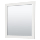 Miranda 42 Inch Single Bathroom Vanity in White White Cultured Marble Countertop Undermount Square Sink Brushed Nickel Trim 34 Inch Mirror