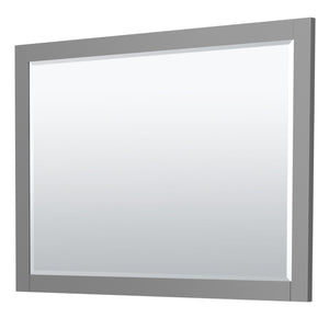 Miranda 54 Inch Single Bathroom Vanity in Dark Gray No Countertop No Sink Brushed Nickel Trim 46 Inch Mirror