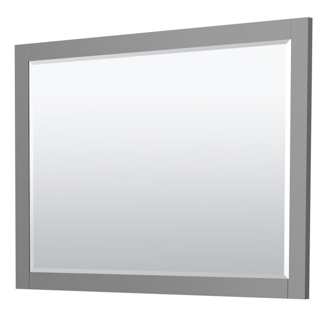 Miranda 48 Inch Single Bathroom Vanity in Dark Gray White Cultured Marble Countertop Undermount Square Sink Matte Black Trim 46 Inch Mirror