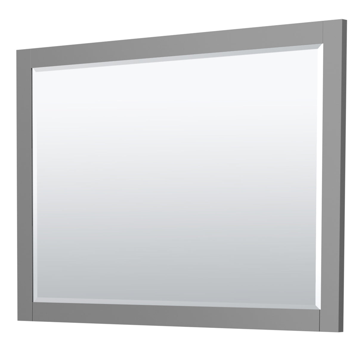 Miranda 54 Inch Single Bathroom Vanity in Dark Gray White Cultured Marble Countertop Undermount Square Sink Brushed Nickel Trim 46 Inch Mirror