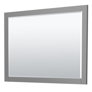 Miranda 54 Inch Single Bathroom Vanity in Dark Gray White Cultured Marble Countertop Undermount Square Sink Brushed Nickel Trim 46 Inch Mirror