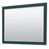 Miranda 54 Inch Single Bathroom Vanity in Green Carrara Cultured Marble Countertop Undermount Square Sink Brushed Gold Trim 46 Inch Mirror
