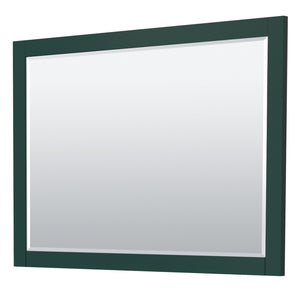 Miranda 54 Inch Single Bathroom Vanity in Green No Countertop No Sink Matte Black Trim 46 Inch Mirror