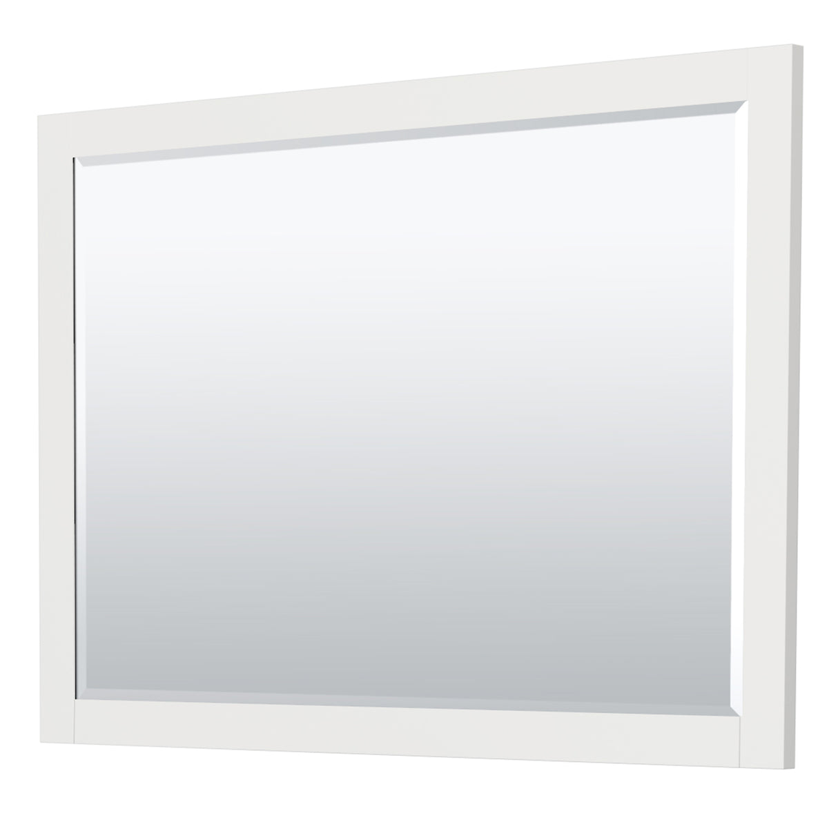 Miranda 54 Inch Single Bathroom Vanity in White White Cultured Marble Countertop Undermount Square Sink Matte Black Trim 46 Inch Mirror