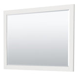 Miranda 54 Inch Single Bathroom Vanity in White No Countertop No Sink Matte Black Trim 46 Inch Mirror