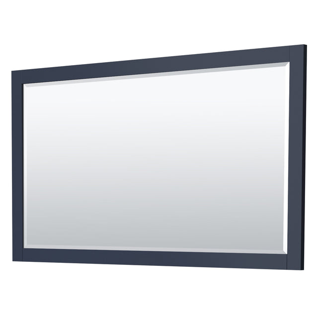 Miranda 66 Inch Single Bathroom Vanity in Dark Blue Carrara Cultured Marble Countertop Undermount Square Sink Brushed Nickel Trim 58 Inch Mirror