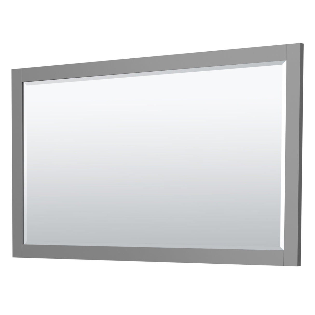 Miranda 66 Inch Double Bathroom Vanity in Dark Gray No Countertop No Sink Brushed Nickel Trim 58 Inch Mirror