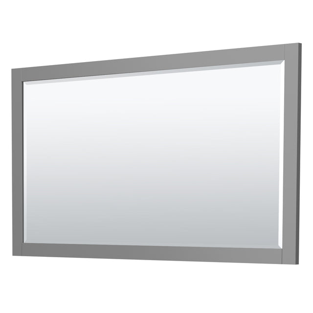 Miranda 66 Inch Double Bathroom Vanity in Dark Gray No Countertop No Sink Brushed Gold Trim 58 Inch Mirror