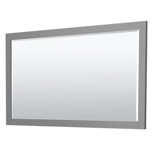 Miranda 66 Inch Double Bathroom Vanity in Dark Gray White Cultured Marble Countertop Undermount Square Sinks Brushed Nickel Trim 58 Inch Mirror