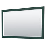 Miranda 66 Inch Single Bathroom Vanity in Green White Cultured Marble Countertop Undermount Square Sink Brushed Nickel Trim 58 Inch Mirror