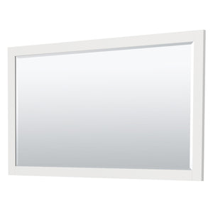 Miranda 66 Inch Single Bathroom Vanity in White White Cultured Marble Countertop Undermount Square Sink Matte Black Trim 58 Inch Mirror