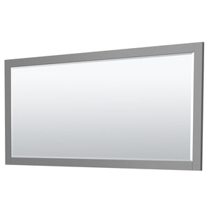 Miranda 84 Inch Double Bathroom Vanity in Dark Gray White Cultured Marble Countertop Undermount Square Sinks Brushed Gold Trim 70 Inch Mirror