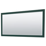 Miranda 72 Inch Double Bathroom Vanity in Green No Countertop No Sink Brushed Nickel Trim 70 Inch Mirror