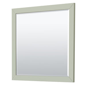 Strada 36 Inch Single Bathroom Vanity in Light Green Carrara Cultured Marble Countertop Undermount Square Sink Brushed Nickel Trim 34 Inch Mirror