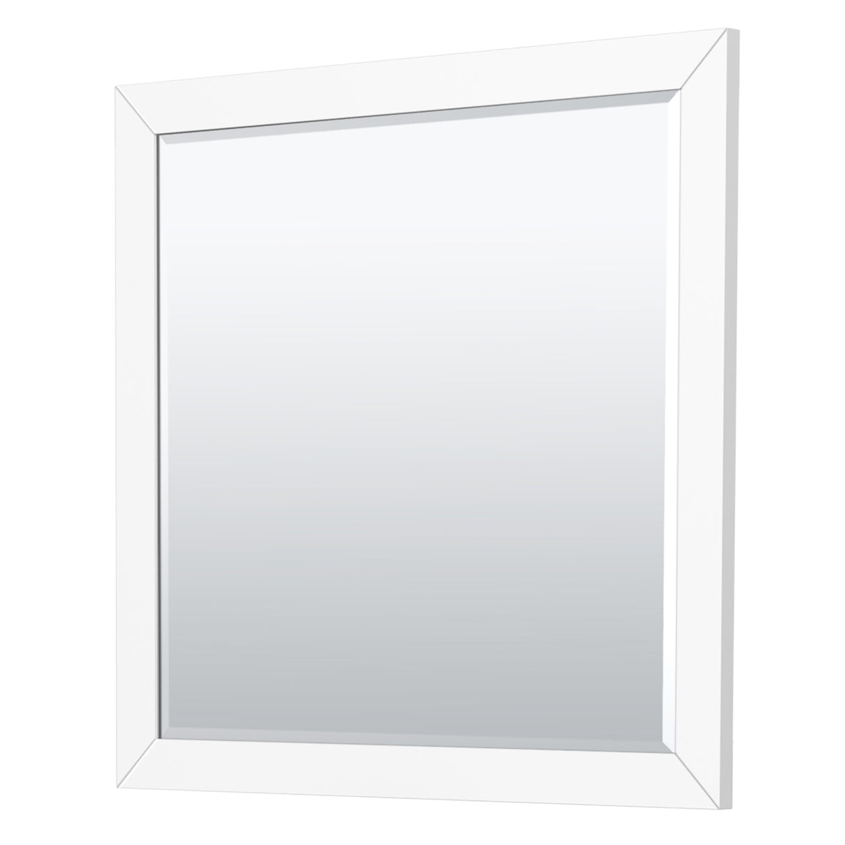 Strada 36 Inch Single Bathroom Vanity in White No Countertop No Sink Brushed Nickel Trim 34 Inch Mirror