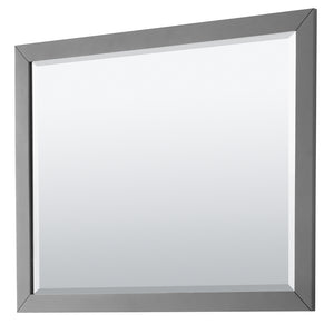 Strada 48 Inch Single Bathroom Vanity in Dark Gray Carrara Cultured Marble Countertop Undermount Square Sink Matte Black Trim 46 Inch Mirror