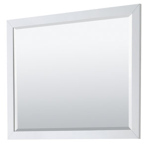 Strada 48 Inch Single Bathroom Vanity in White Carrara Cultured Marble Countertop Undermount Square Sink Matte Black Trim 46 Inch Mirror