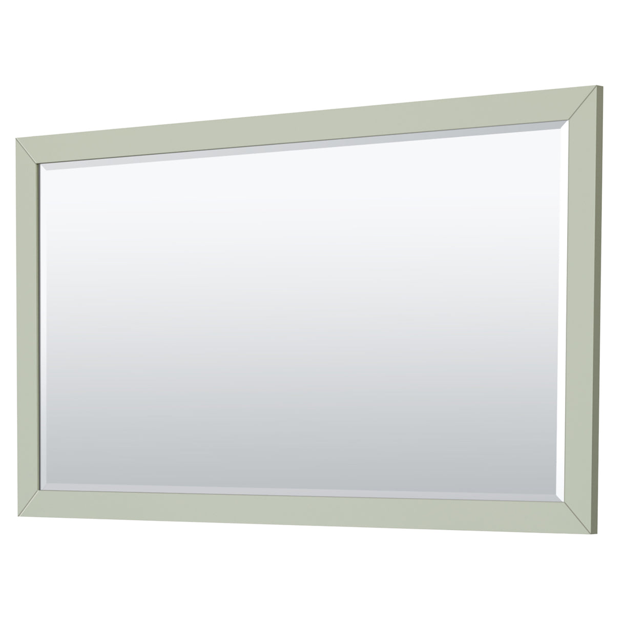 Strada 66 Inch Double Bathroom Vanity in Light Green White Carrara Marble Countertop Undermount Square Sinks Brushed Nickel Trim 58 Inch Mirror