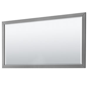 Strada 84 Inch Double Bathroom Vanity in Dark Gray Carrara Cultured Marble Countertop Undermount Square Sink Brushed Nickel Trim 70 Inch Mirror