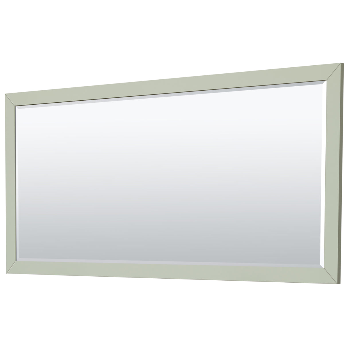 Strada 72 Inch Double Bathroom Vanity in Light Green No Countertop No Sink Satin Bronze Trim 70 Inch Mirror