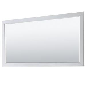 Strada 72 Inch Double Bathroom Vanity in White Carrara Cultured Marble Countertop Undermount Square Sink Satin Bronze Trim 70 Inch Mirror