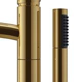 Taron Modern-Style Bathroom Tub Filler Faucet (Floor-mounted) in Brushed Gold