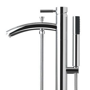 Floor-Mounted Taron Modern-Style Bathroom Tub Filler Faucet in Polished Chrome (Showroom Display for Sale)