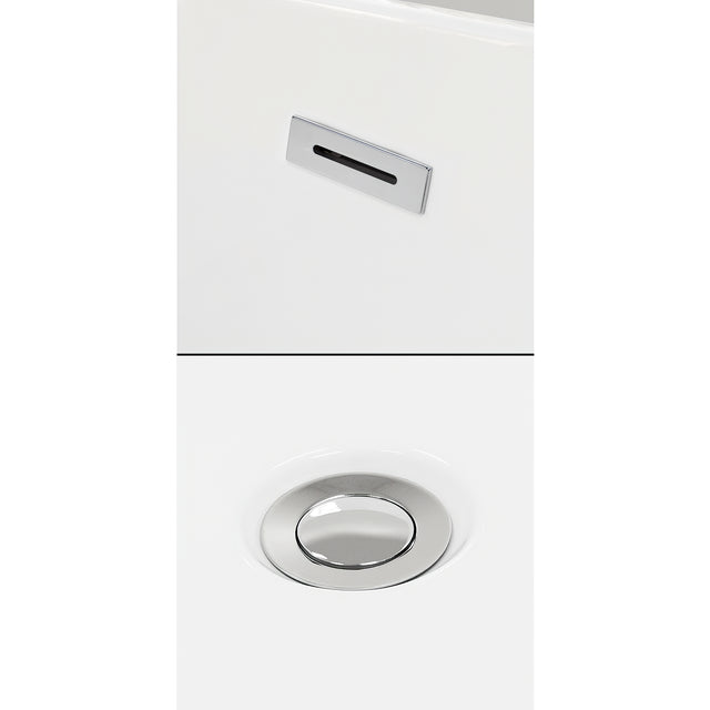 Juliette 71 Inch Freestanding Bathtub in White with Polished Chrome Trim and Floor Mounted Faucet in Brushed Gold
