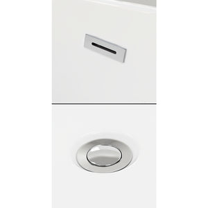 Melissa 65 Inch Freestanding Bathtub in White with Floor Mounted Faucet Drain and Overflow Trim in Polished Chrome