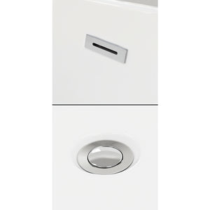 Brooklyn 67 Inch Freestanding Bathtub in White with Polished Chrome Trim and Floor Mounted Faucet in Brushed Gold