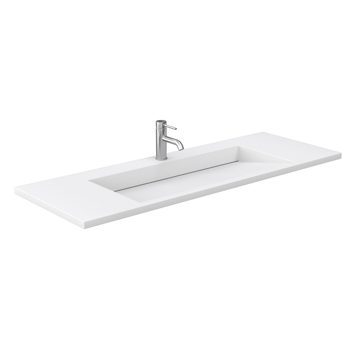 Maroni 60 Inch Single Bathroom Vanity in Light Straw 1.25 Inch Thick Matte White Solid Surface Countertop Integrated Sink