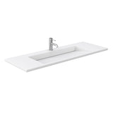 Miranda 60 Inch Single Bathroom Vanity in White 1.25 Inch Thick Matte White Solid Surface Countertop Integrated Sink Matte Black Trim