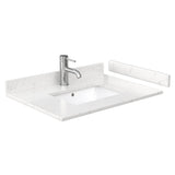 Sheffield 30 Inch Single Bathroom Vanity in Espresso Carrara Cultured Marble Countertop Undermount Square Sink No Mirror