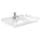 Deborah 30 Inch Single Bathroom Vanity in White Carrara Cultured Marble Countertop Undermount Square Sink Medicine Cabinet